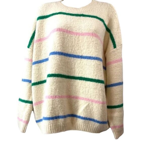 Beautiful Katie Sturino x Stitch Fix Womens Oversized Striped Sweater Pullover S - Picture 1 of 6